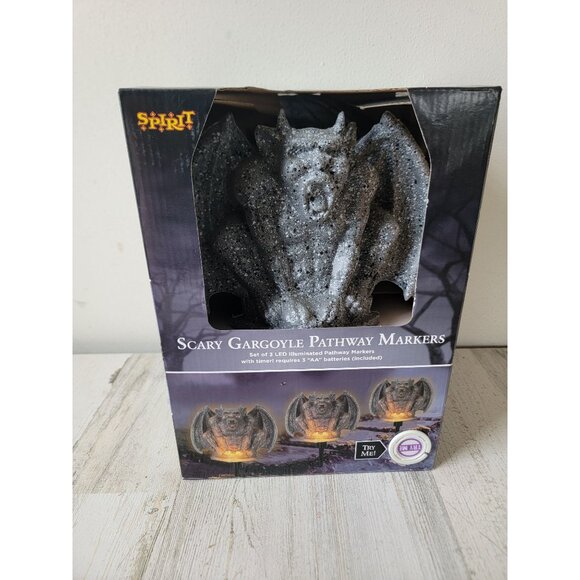 Spirit Halloween NEW scary gargoyle pathway markers prop decor - Picture 3 of 11
